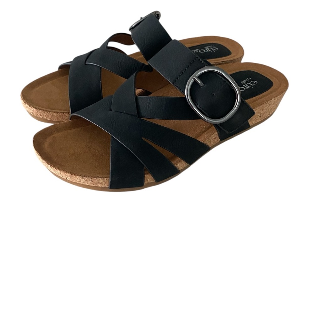 New Eurosoft Gwenda Wedge Sandals Black Size 7